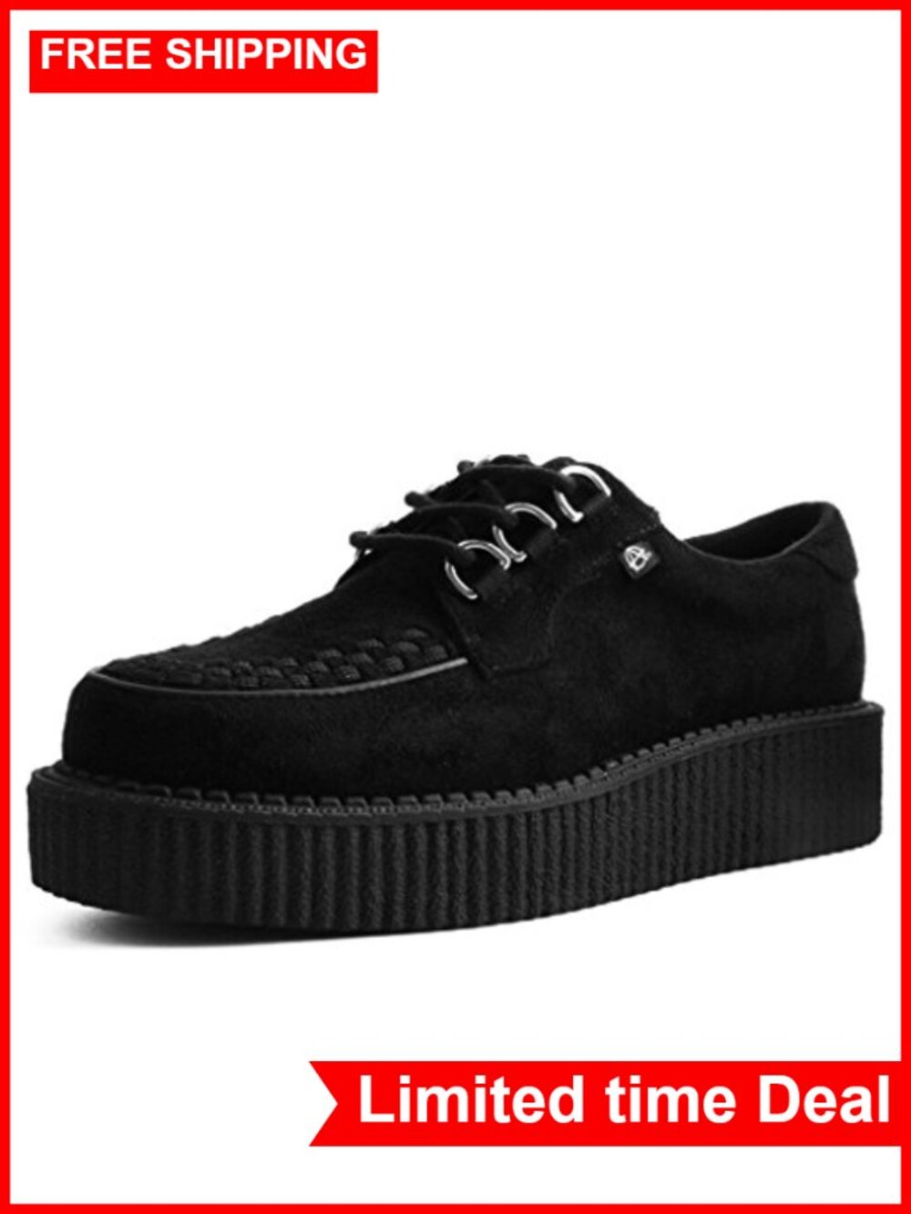 Faux Suede Creeper Sneaker Platform Lace Up Round Toe Comfort
